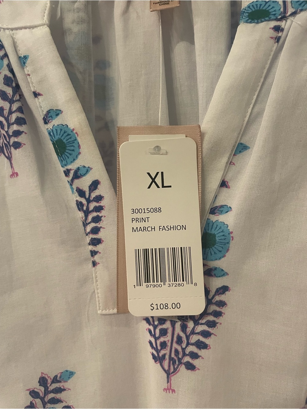 Philosophy White Summer Dress with Turquoise & White Floral Print - Picture 3 of 4